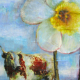 Kuh mit Blüte